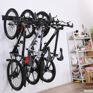 Wall Mounted Bike Storage Rack For Road Mountain Hybrid Bikes With 5 Rack Straps
