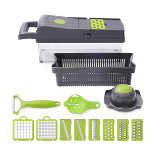 Hot Selling 12 in 1 Handheld Multifunctional Onion Fruits Cutter Slicer Vegetable Chopper