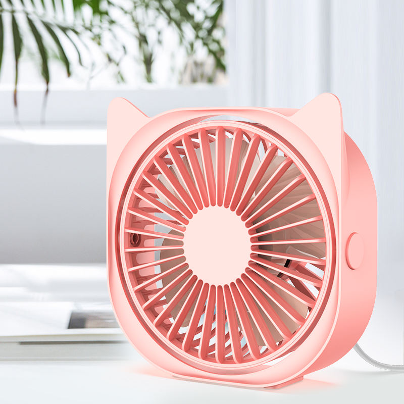 360 Rotation Portable Square Shape Home Office Quiet Air Cooling Rechargeable Desktop Stand Mini Table Fan