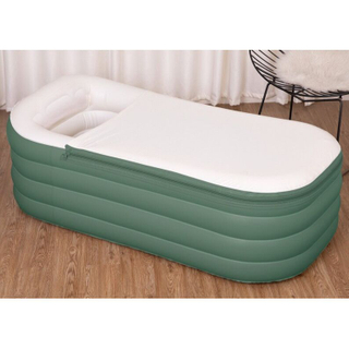 PVC Foldable Bathtub with Lid Spa for Relaxation Inflatable Hot Tub