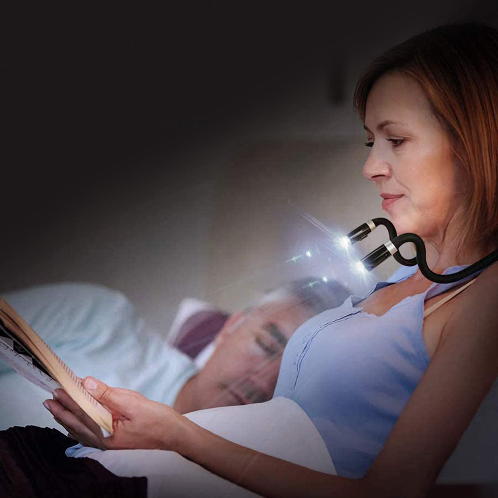Adjustable LED Neck Reading Light For Reading In Bed Eye Friendly