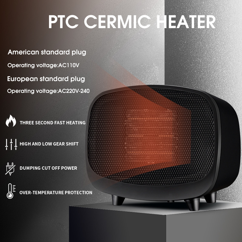 Amazon 900W 3s Fast Heat Indoor Portable Household PTC Ceramic Mini Electric Fan Heaters