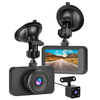 Vcan 1080P HD+720P HD Front + Rear (Water Proof) Dash Cam Camera With Night Vision