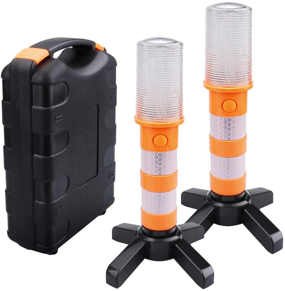 LED Traffic Warning Lights with Magnetic Base and Upright Stand
